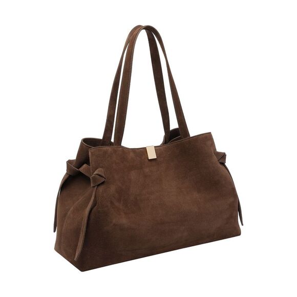 Yuzefi Women Suede Gyoza Tote Bag - Picture 2 of 4